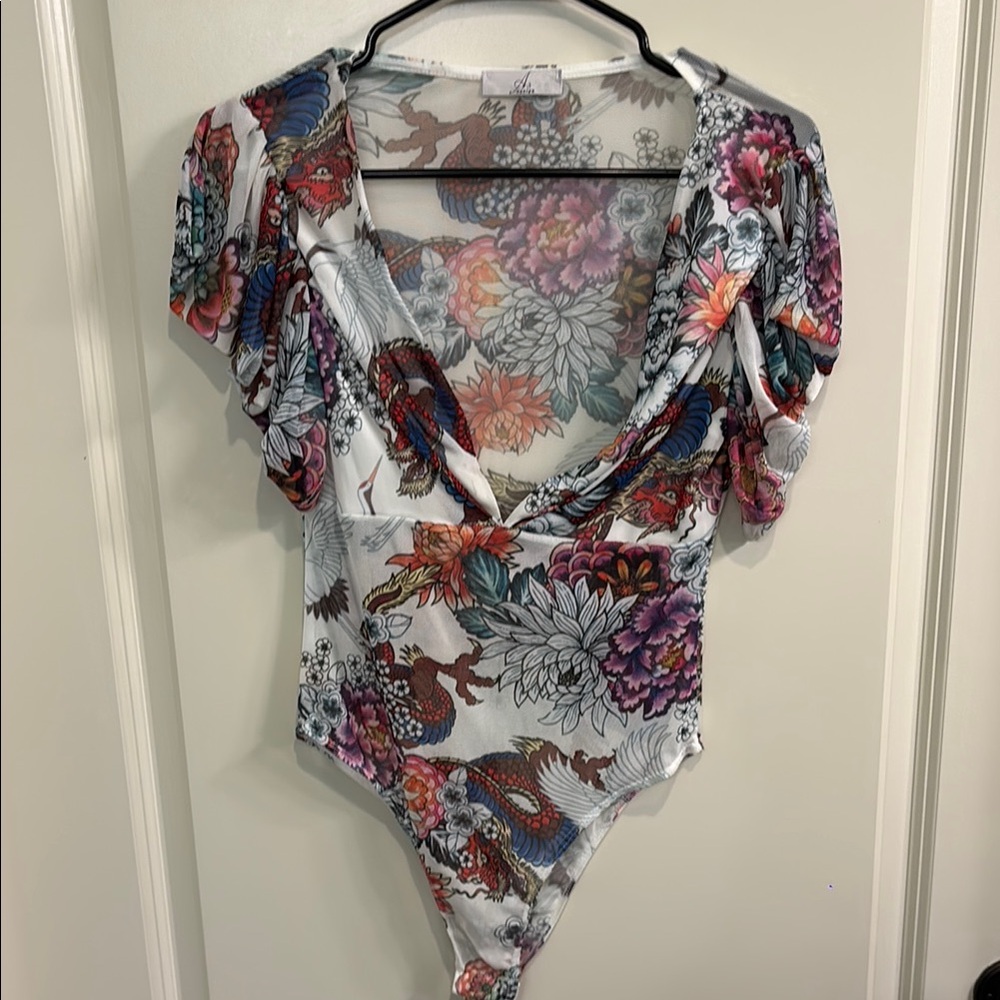 Japanese Tattoo Art Sheer Bodysuit
